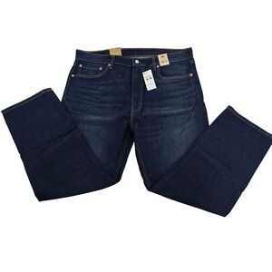 Levis 505 Regular Fit Stretch Straight Leg Jeans Mens 40x30 Dark Wash Blue NWT